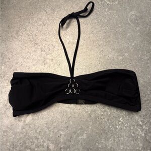 Gideon Oberson Black Bandeau Bikini Top Size 42 Designer Swim
